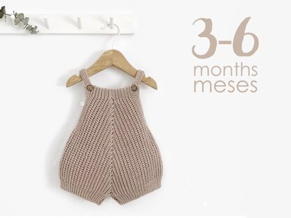 3-6 months - "A" Crochet Romper