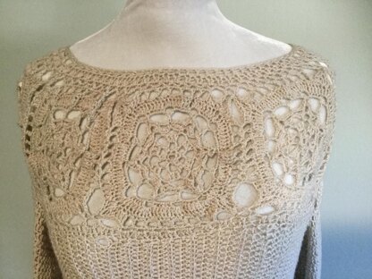 Lace Motif Tunic Sweater