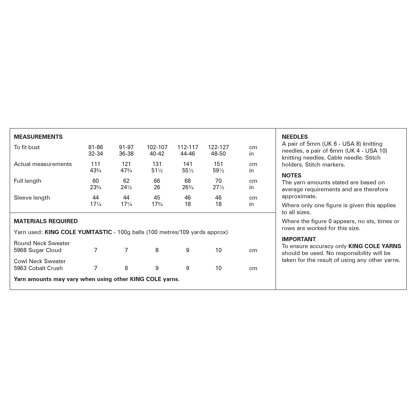 Sweaters Knitted in King Cole Yumtastic - P6256 - Leaflet