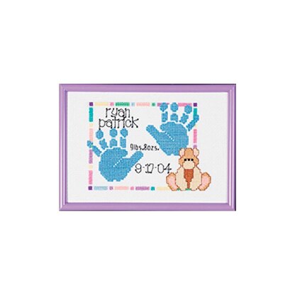 Janlynn Special Moments Mini Counted Cross Stitch Kit 7in x 5in - Baby Handprints (14 Count)