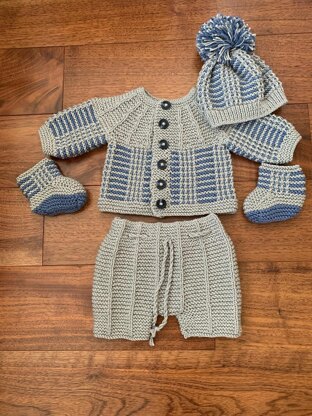 "Nathan" 4 piece set, with 8 size options  from Premature to 24 Months