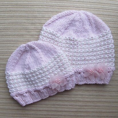 Beautiful Slip Stitch Hat in Sizes 3-6 Months, 2-3 Years and Adult