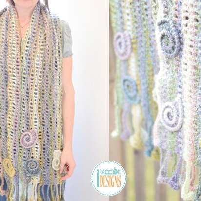 Sunrise Seashells Wavy Scarf