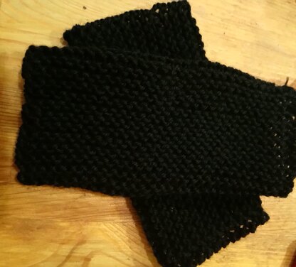 Black garter stitch wristwarmers