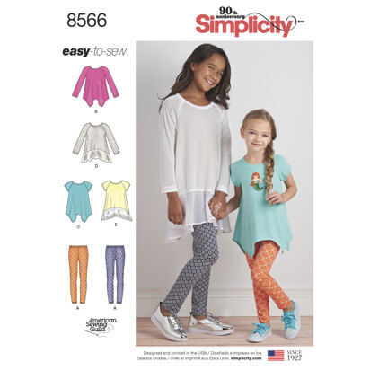 Simplicity 8566 Child's & Girls Tunics & Leggings - Sewing Pattern
