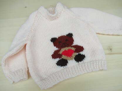 Baby Teddy Bear Motif Jumper