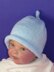 Baby Roll Brim Topknot Beanie Hat