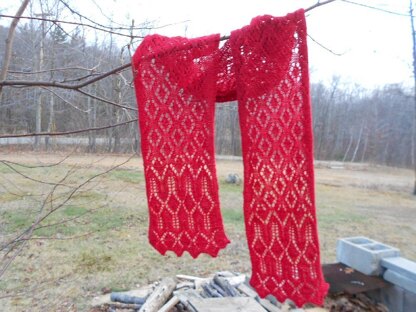 Cranberry Sauce Lace Scarf