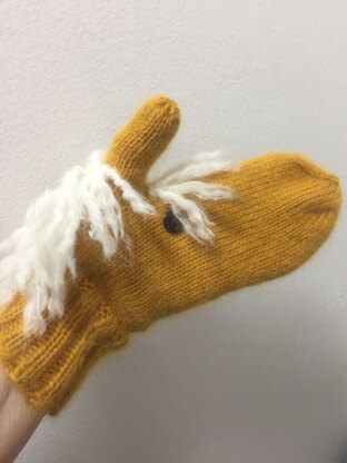 Aurora unicorn mittens