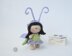 Butterfly amigurumi doll knitted flat