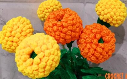 Crochet Marigold flowers