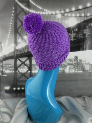 Swirl Bobble Beanie Hat Circular