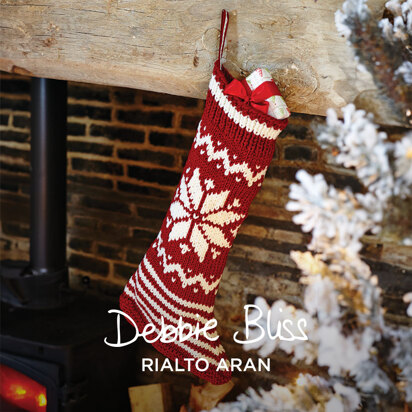 Christmas Stocking -  Knitting Pattern for Christmas in Debbie Bliss Rialto Aran