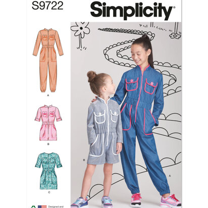 Simplicity Children's and Girls' Jumpsuit, Romper and Dress S9722 - Sewing Pattern