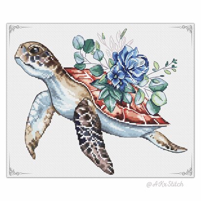 Sea Turtle Cross Stitch PDF Pattern