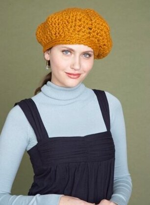 Crochet Oversized Beret Lion Brand Wool-Ease Thick & Quick - 70053A