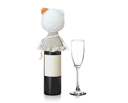 Girl Cat Wine Bottle Topper