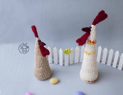 Two Easter Waldorf Roosters