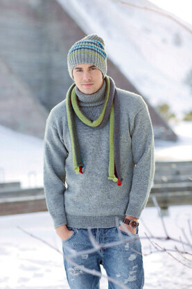 Grauer Herrenpullover in Schachenmayr Merino Extrafine 120 - S7040  