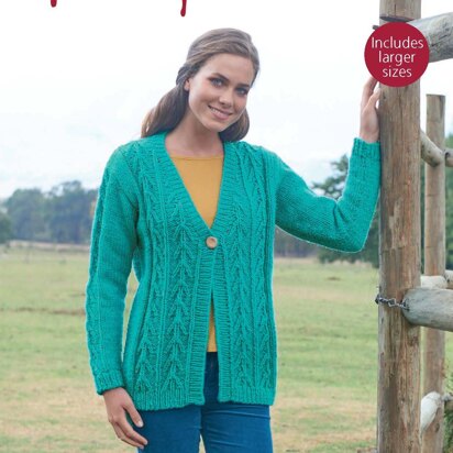 V Neck Cardigan in Hayfield Chunky Tweed - 8024 - Downloadable PDF