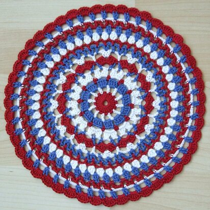 Doily Red White Blue