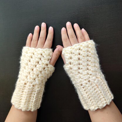 White Winter Wrist Warmers