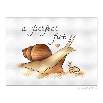 Snail “Perfect Pet” Cross Stitch PDF Pattern