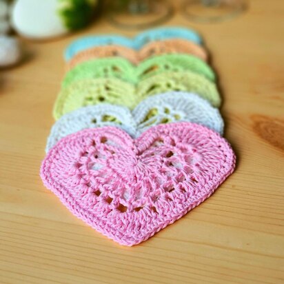 Lacey heart coasters