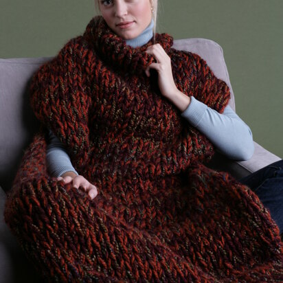 Knit Sweater Blanket in Lion Brand Wool-Ease Thick & Quick and Homespun - 60542AD
