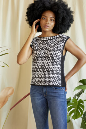 Women's Top Areca in Universal Yarn Bamboo Pop - Downloadable PDF