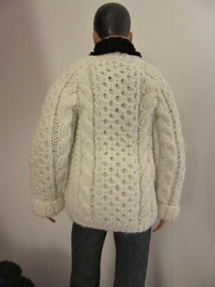 1:6th scale Man's Aran cardigan