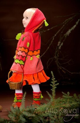 Whimsical Forest. Peek-A-Boo Hand knitted coat with crochet details