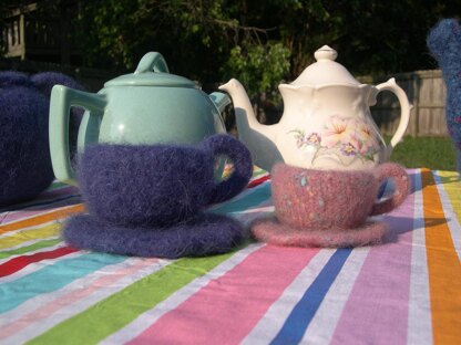 Knitted/Felted Teacup and Saucer