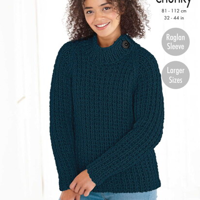 Jacket and Sweater Knitted in King Cole Timeless Super Chunky - 5828 - Downloadable PDF