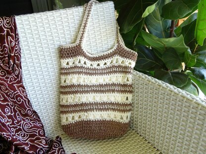 Crochet  Cotton Linen Tote Bag