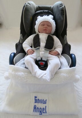 Snow Angel Car Seat Blanket & Hat