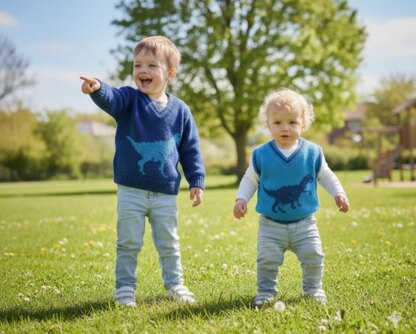 Dinosaur V-neck tops