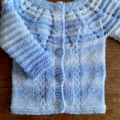 Top down baby cardigan