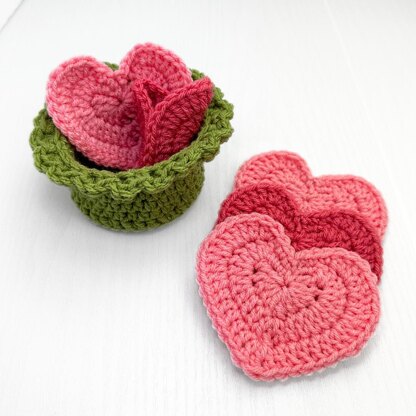 Rose Flower Coaster Set