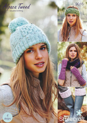 Women's Winter Accessories in Stylecraft Alpaca Tweed DK - 9016