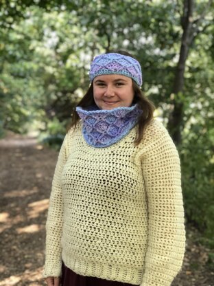 Mermaid Scales Cowl and Headband Set