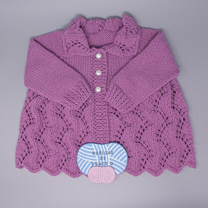 Sarahjane matinee coat, hat and shoes baby knitting pattern 18" chest size