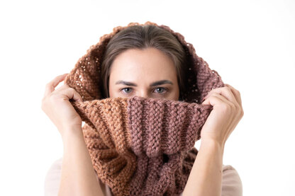 Welted Rib Cowl in Lion Brand Basic Stitch Anti Microbial Thick&Quick - M23003BSAMTQ - Downloadable PDF