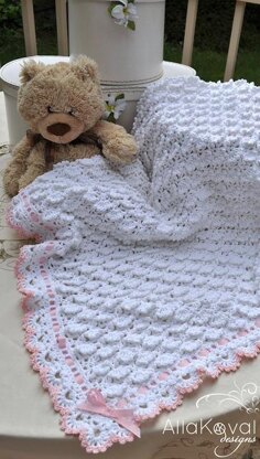 Fluffy Clouds Baby Blanket & Headband Crochet