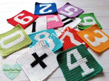 Numbers (0 till 9) and sing (+,-,=)