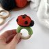 Ladybug crochet baby rattle toy pattern Amigurumi teething ring