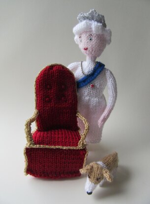 Our Queen Elizabeth Doll Throne & Corgi Susan