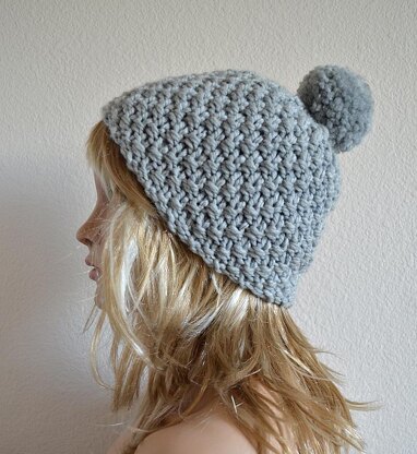 Chunky Pom Pom Hat, Pom Pom Beanie Hat