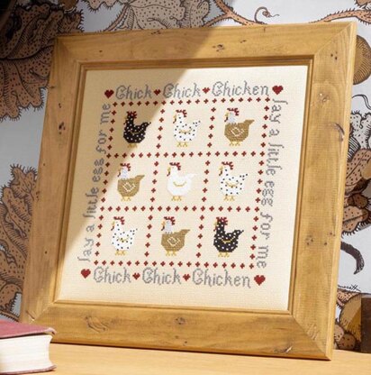 Historical Sampler Company Chick Chick Chicken Sampler Cross Stitch Kit - 21cm x 21cm