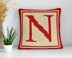 Bordered Cushion N Initial Letter Pillow Mini C2C Crochet Pattern ABC Name Bolster